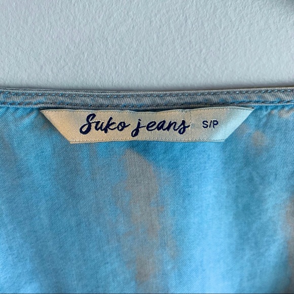 Denim Blouse with Tie - Picture 2 of 3